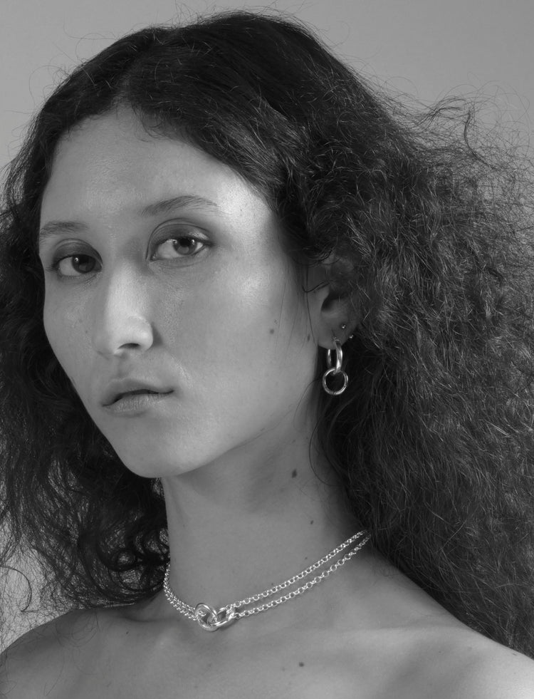 Sterling silver chain choker. Best minimalist affordable jewelry handcrafted In Brooklyn New York by llayers.