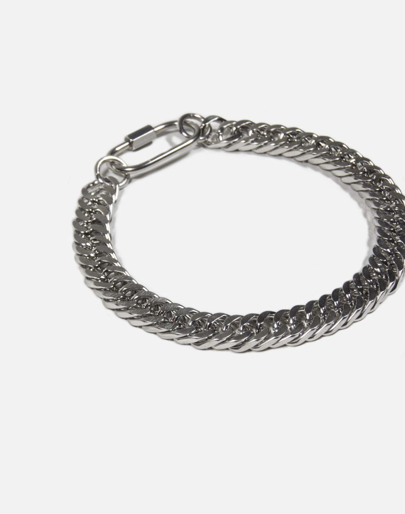 Curb chain bracelet silver stainless steel unisex jewelry handmade New York Brooklyn by llayers