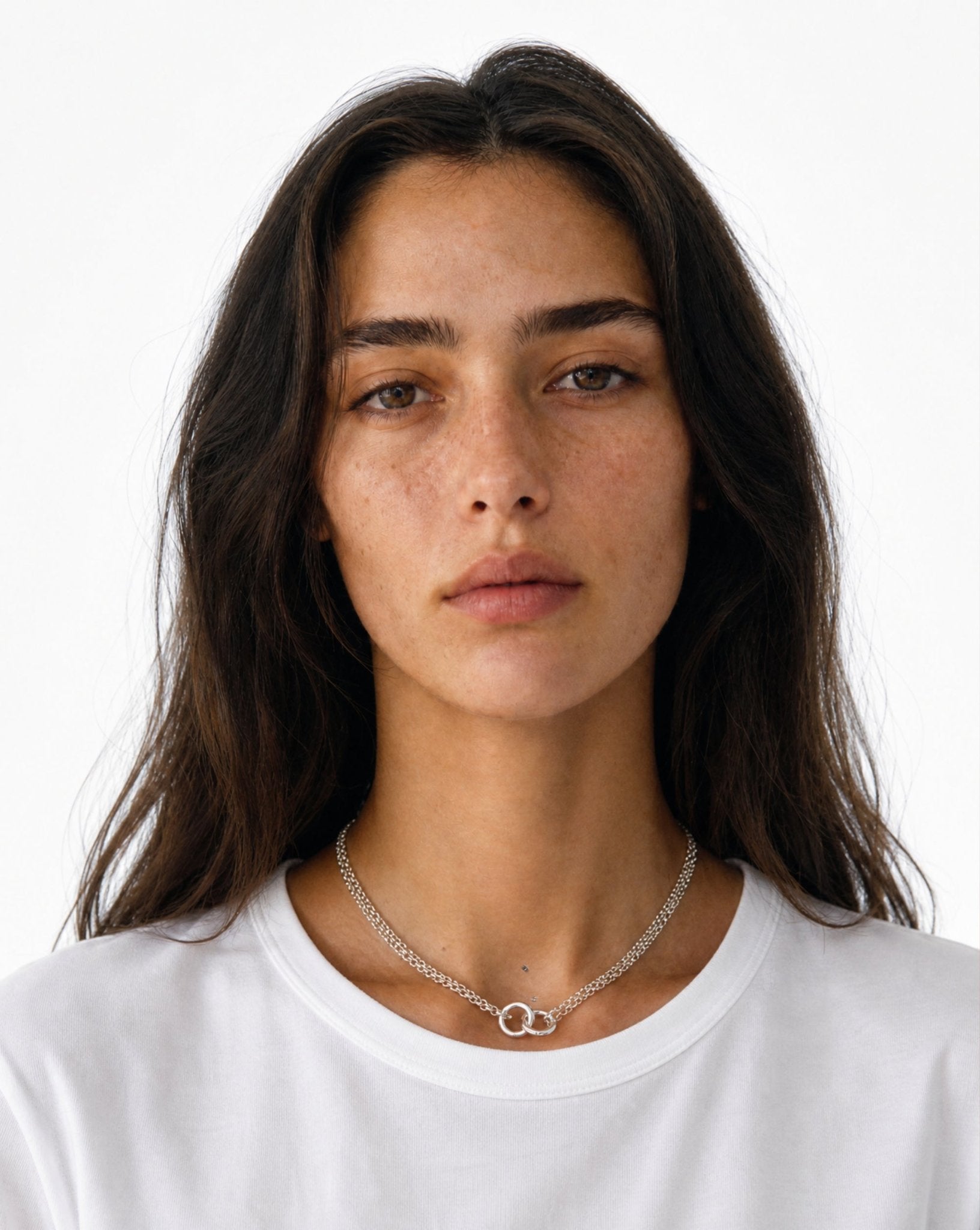 Sterling silver necklace chain loops choker. Trendy minimalist affordable jewelry handcrafted In New York by llayers.