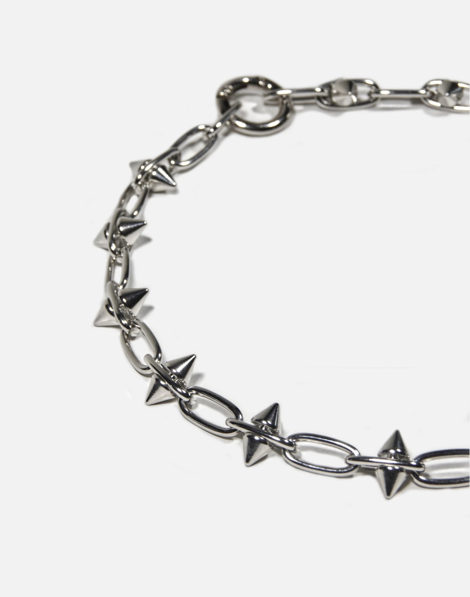 Women silver spike chain bracelet unisex stainless steel jewelry handmade New York Brooklyn by llayers