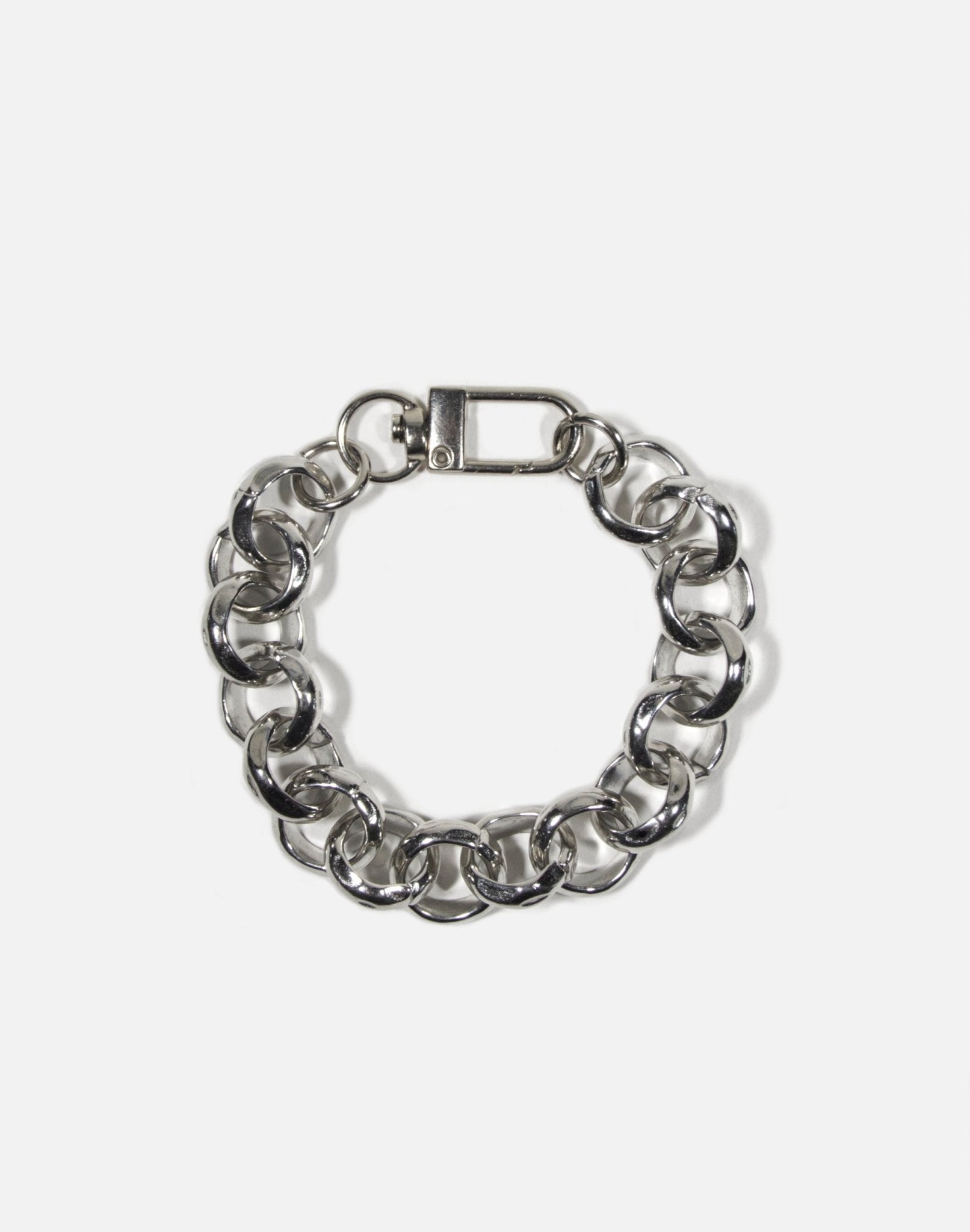 Women chunky silver round link silver chain infinity bracelet stainless steel jewelry made in Brooklyn New York by llayers 