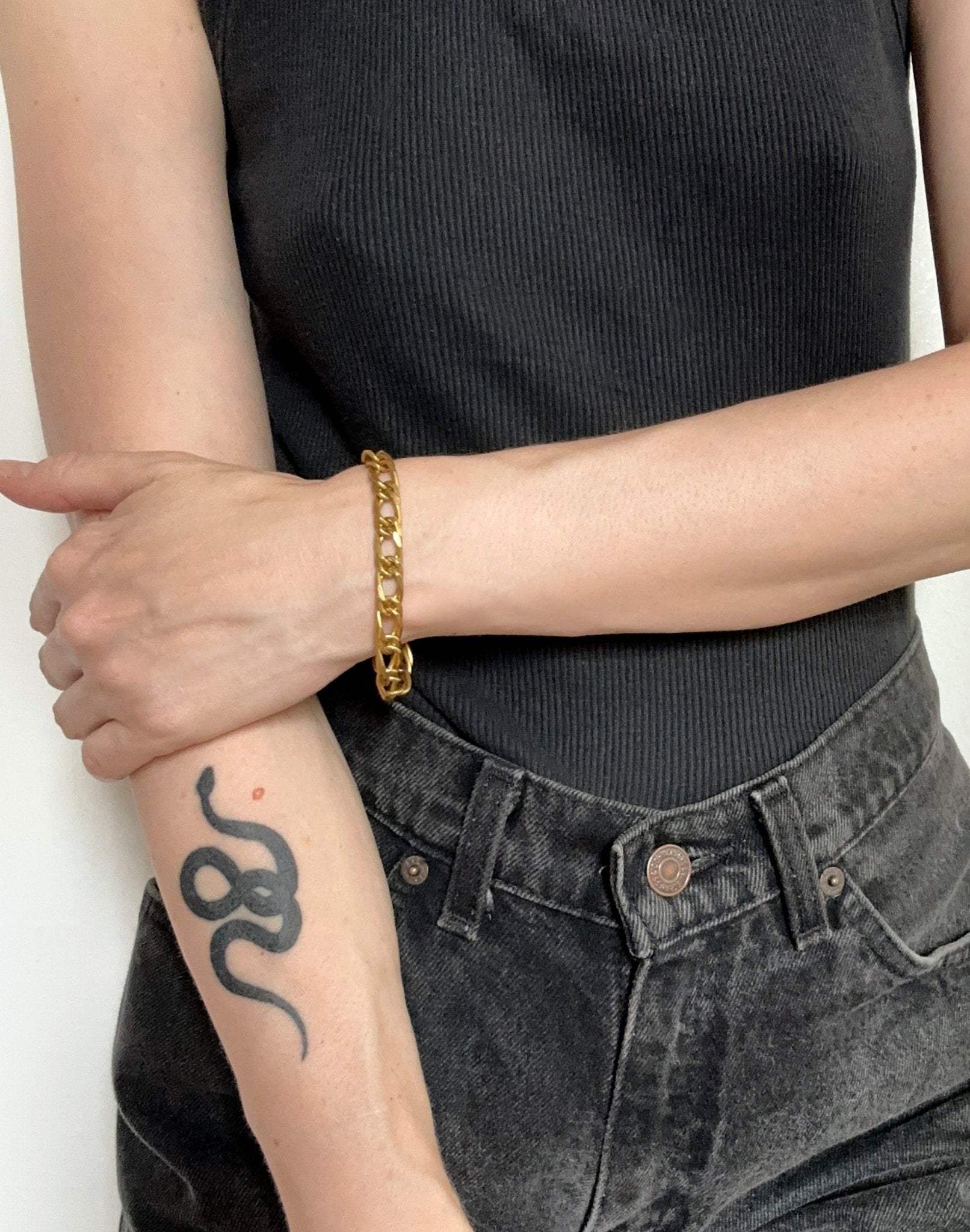 Women Gold minimalist chain bracelet figaro necklace brass for men and women made in Brooklyn New York by llayers
