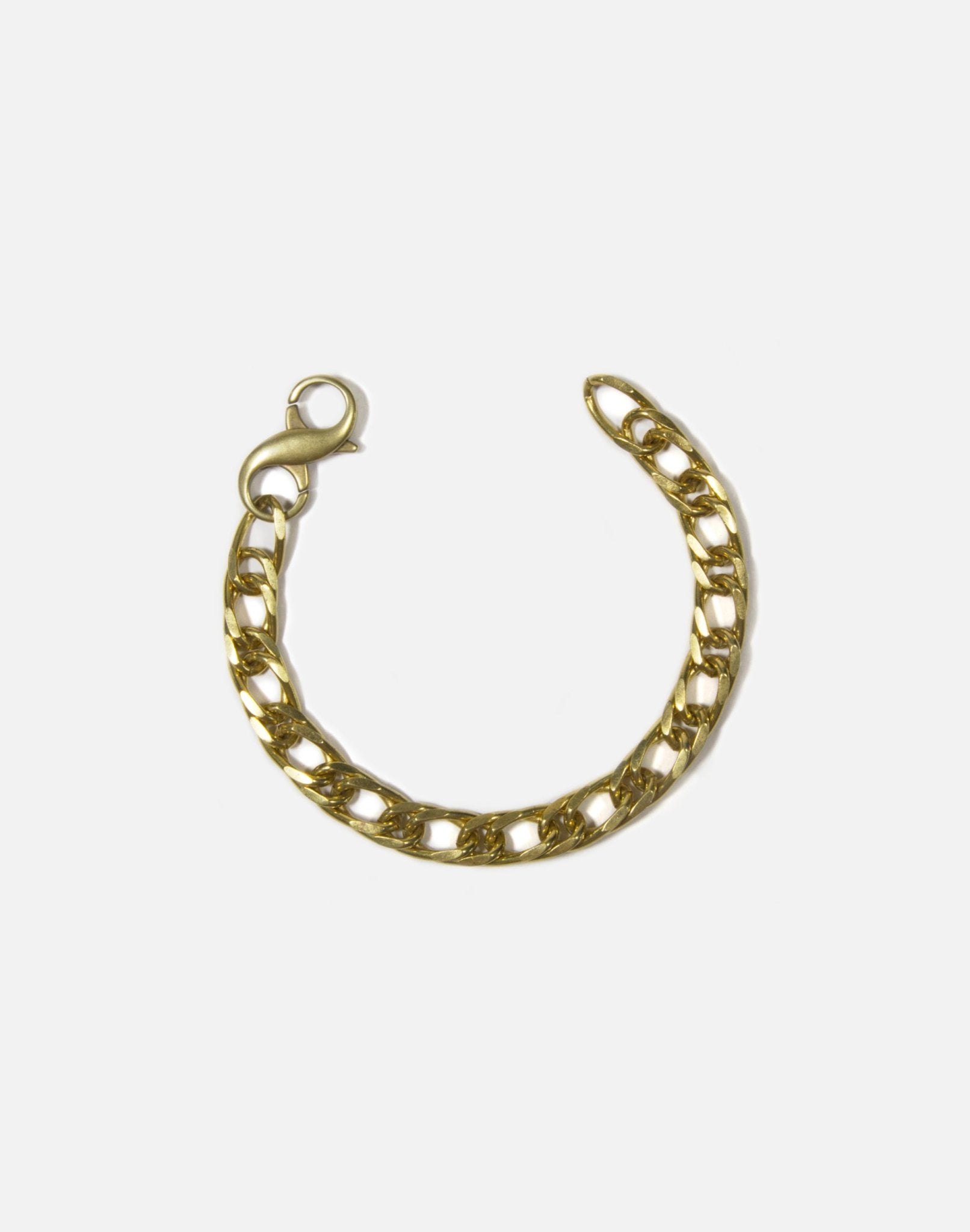 Women double link chain bracelet unisex gold brass minimalist jewelry handmade New York Brooklyn by llayers 

