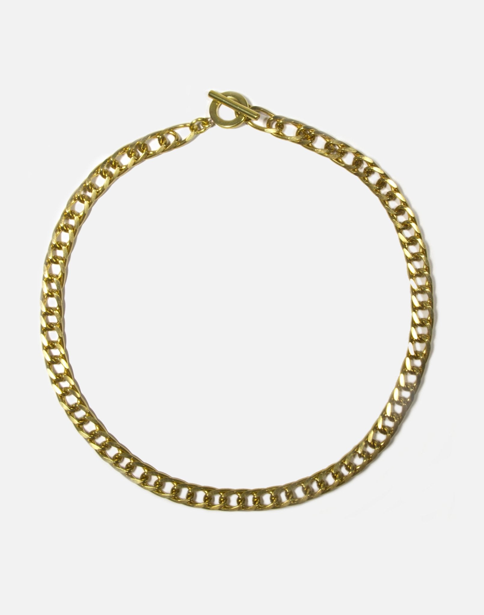 Gold link double chain figaro necklace brass for men and women made in Brooklyn New York by llayers
