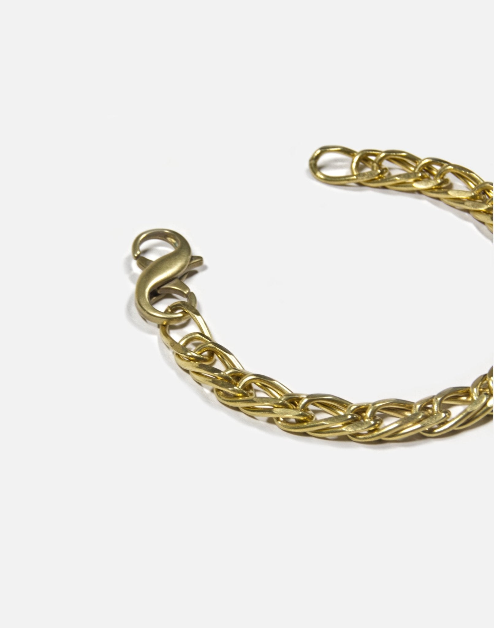 Women men double link chain bracelet brass minimalist jewelry handmade New York Brooklyn by llayers 
