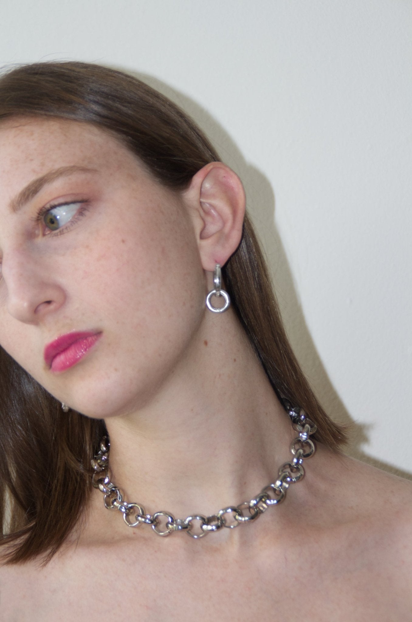 Women's chunky chain necklace infinity stainless steel jewelry made in Brooklyn New York by llayers