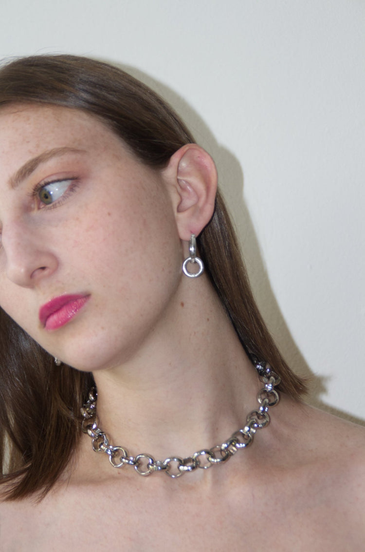 Women's chunky chain necklace infinity stainless steel jewelry made in Brooklyn New York by llayers