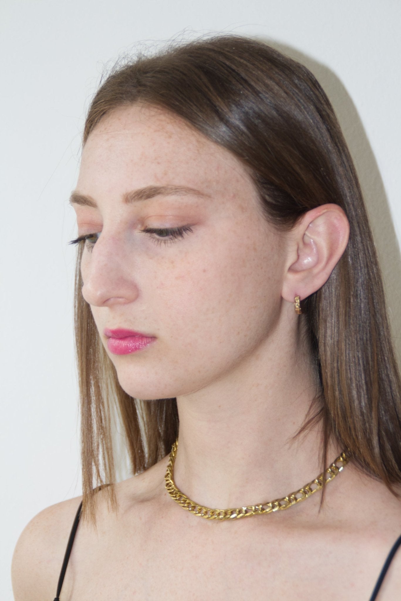 Women's Gold link double chain figaro necklace brass for men and women made in Brooklyn New York by llayers