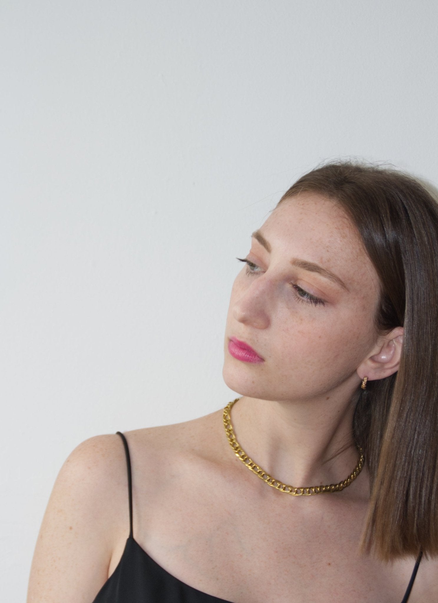 Women's Gold link double chain figaro necklace brass for men and women made in Brooklyn New York by llayers