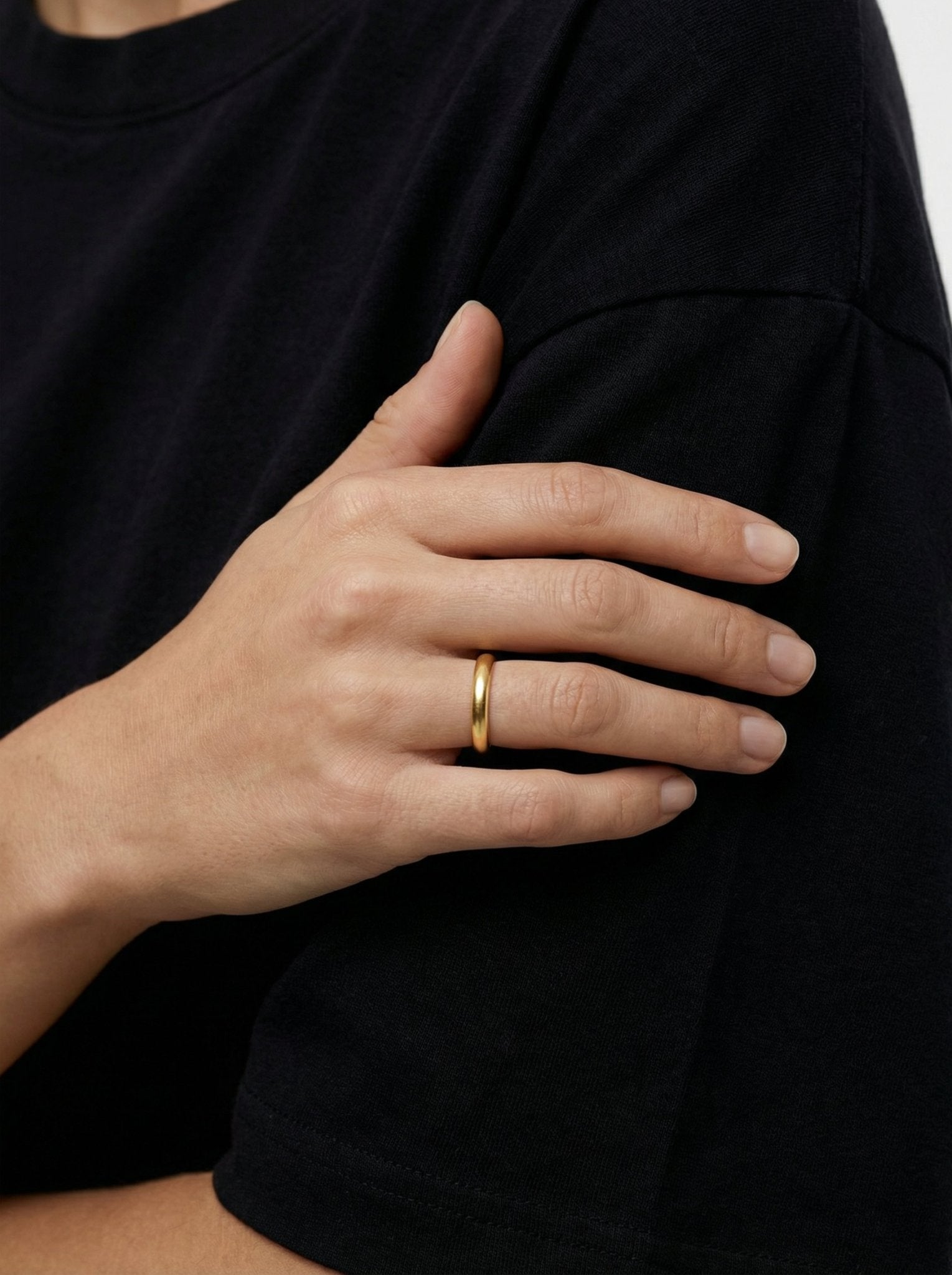 Engagement Gold ring. Minimalist engagement rings in Brooklyn New York by designer llayers.