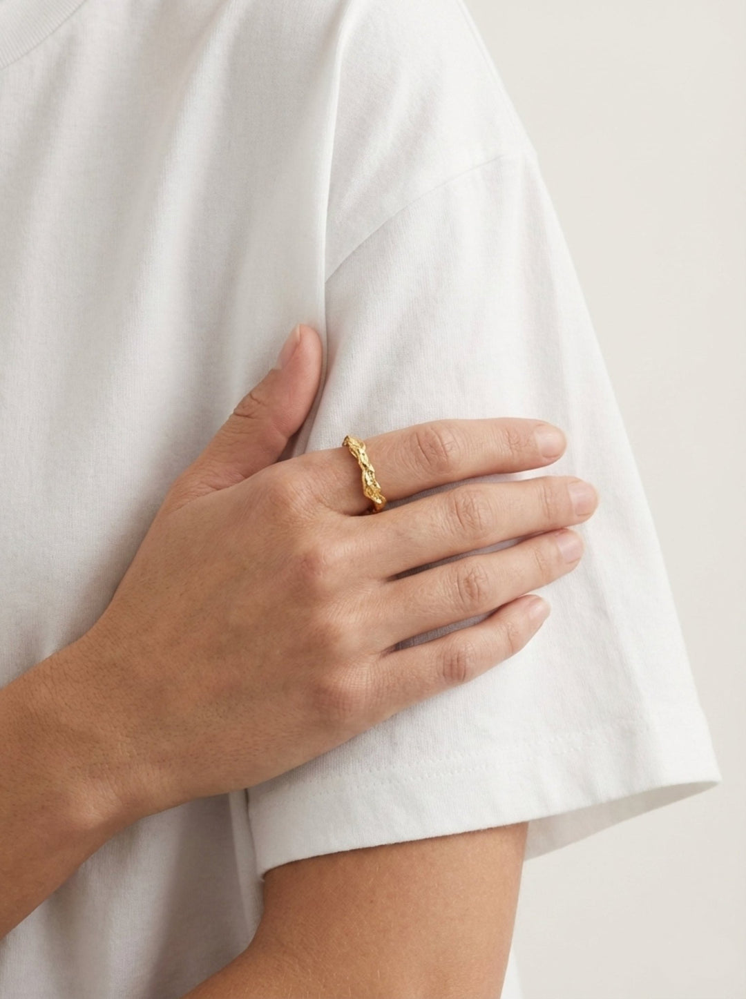 Gold organic ring. Modern minimalist jewelry made in Brooklyn New York llayers