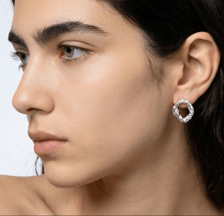 Minimalist Sterling silver twisted earrings. 