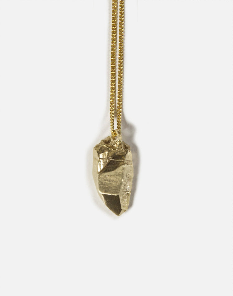 brass crystal rock pendant necklace made in new york spectral by llayers