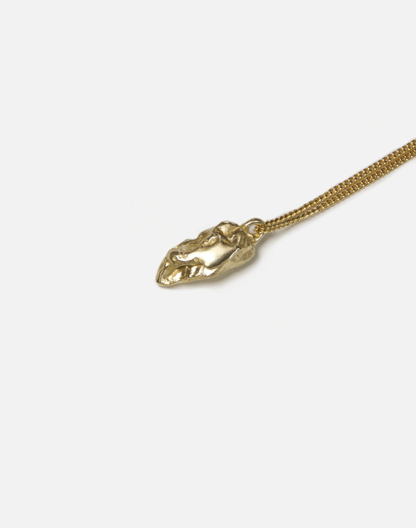 men's gold sculptural rock pendant necklace in new york by llayers 