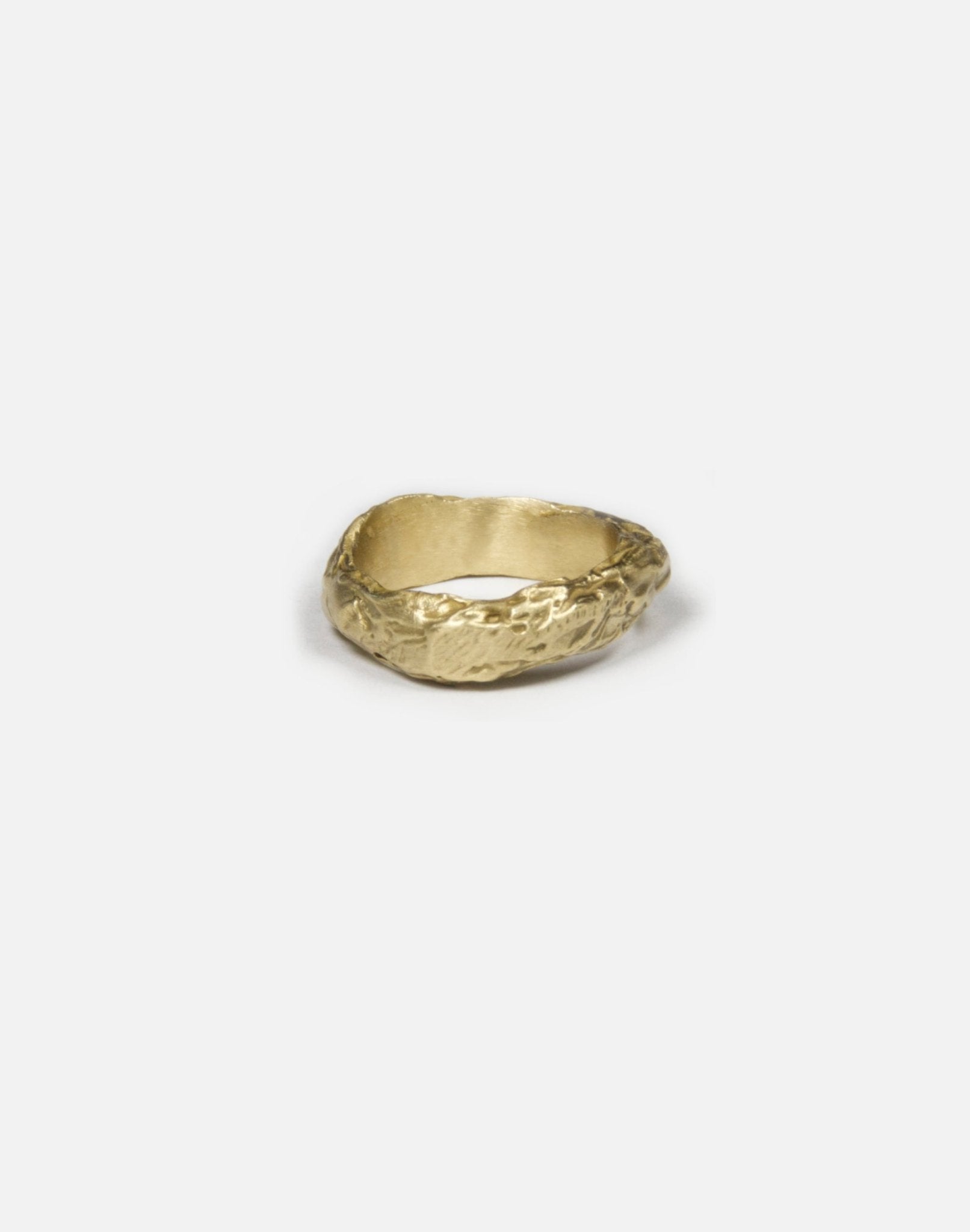 men's brass textured molten ring band made in new york magma by llayers