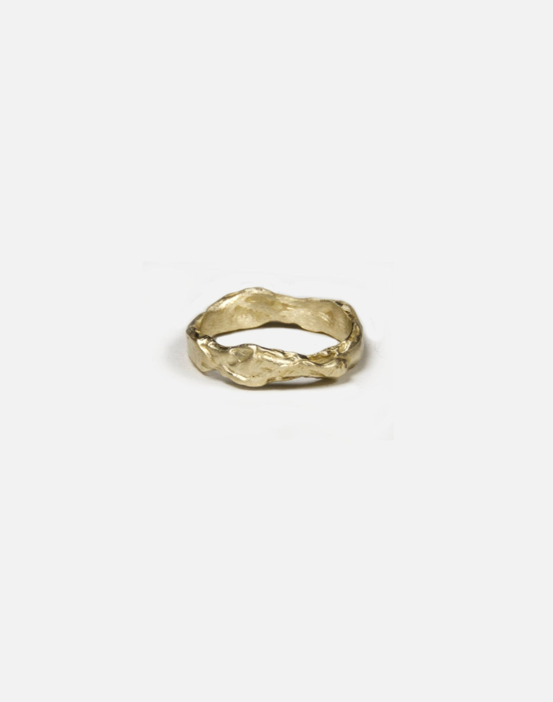 men's brass thin textured molten ring made in new york lava by llayers