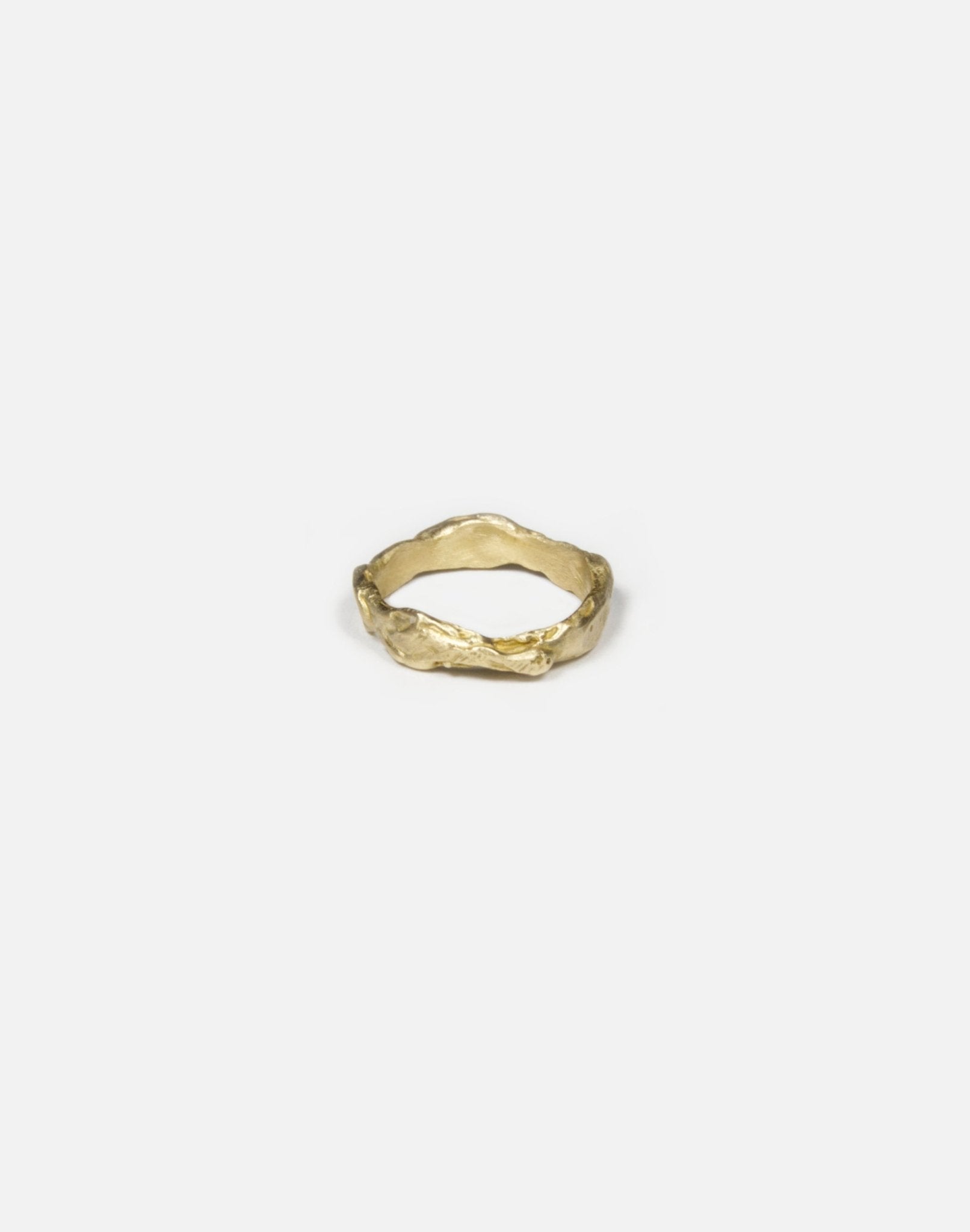 brass molten ring band made in new york lava by llayers