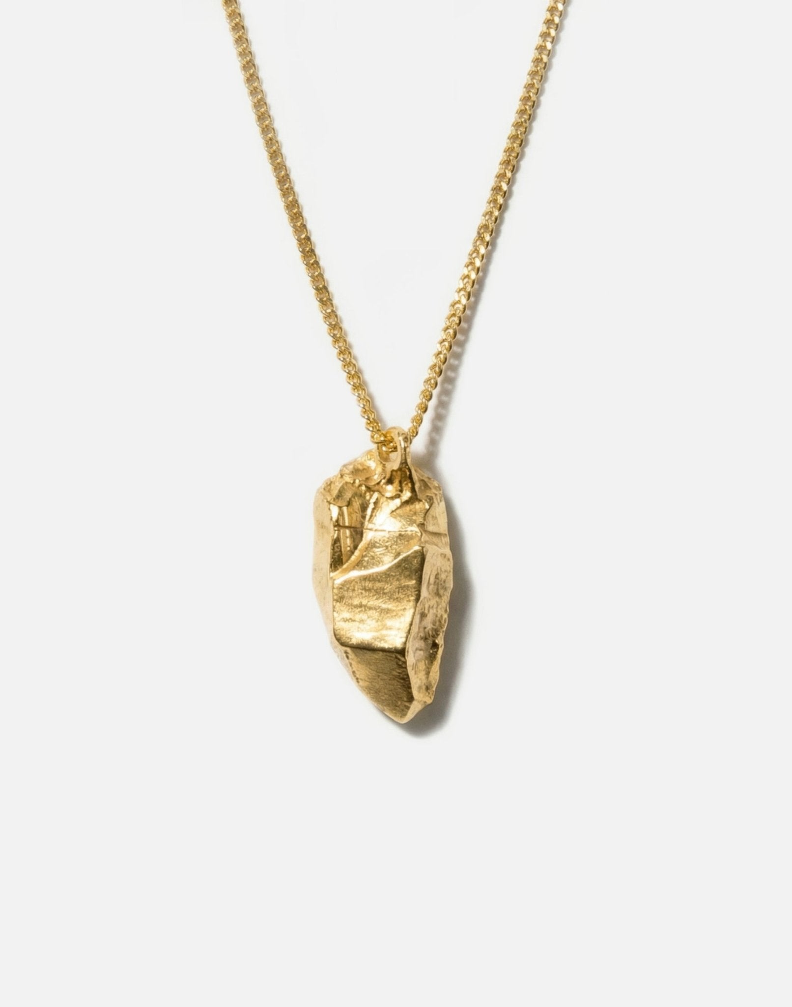 gold plated crystal rock pendant necklace made in new york spectral by llayers