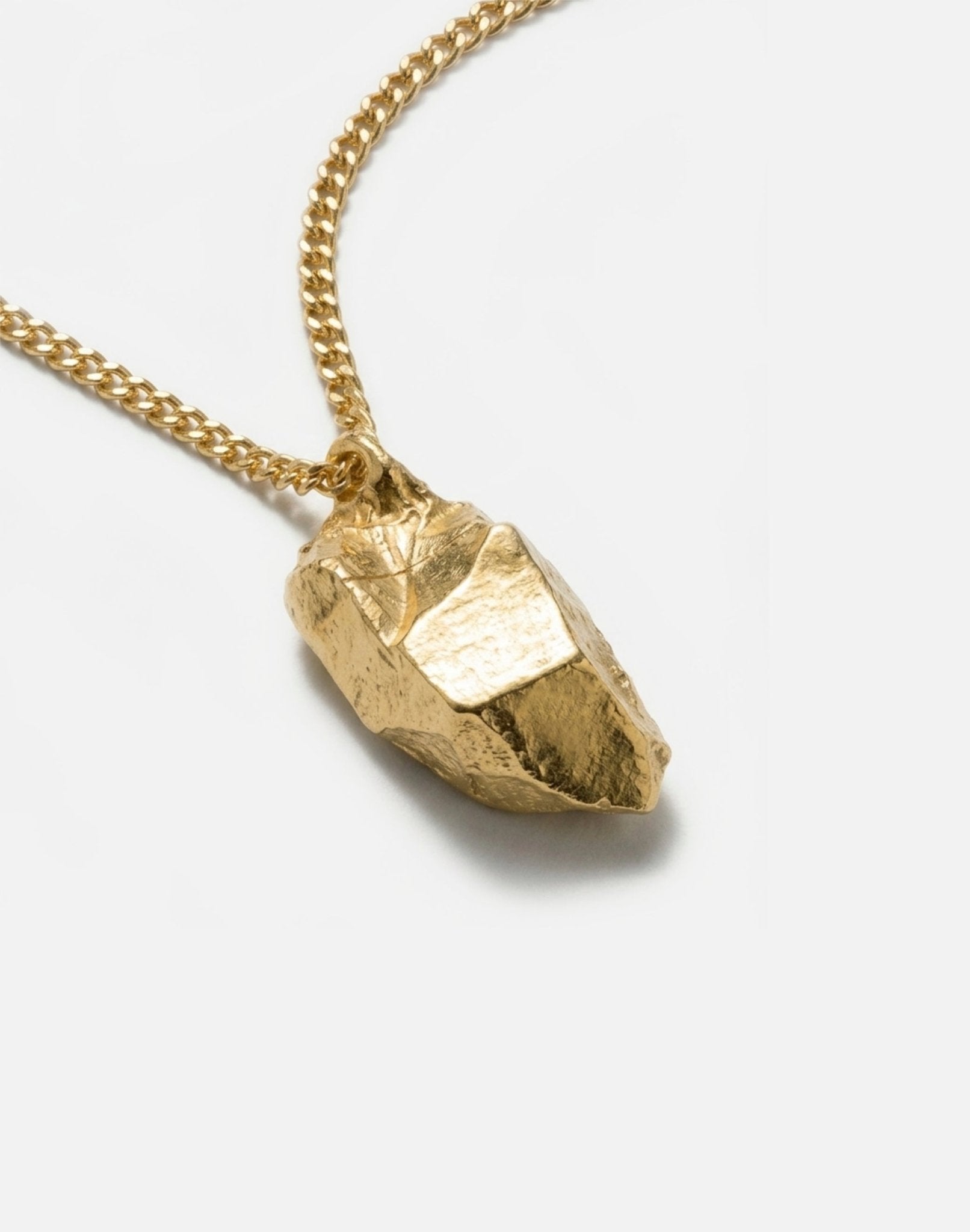 gold plated crystal rock pendant necklace made in new york spectral by llayers