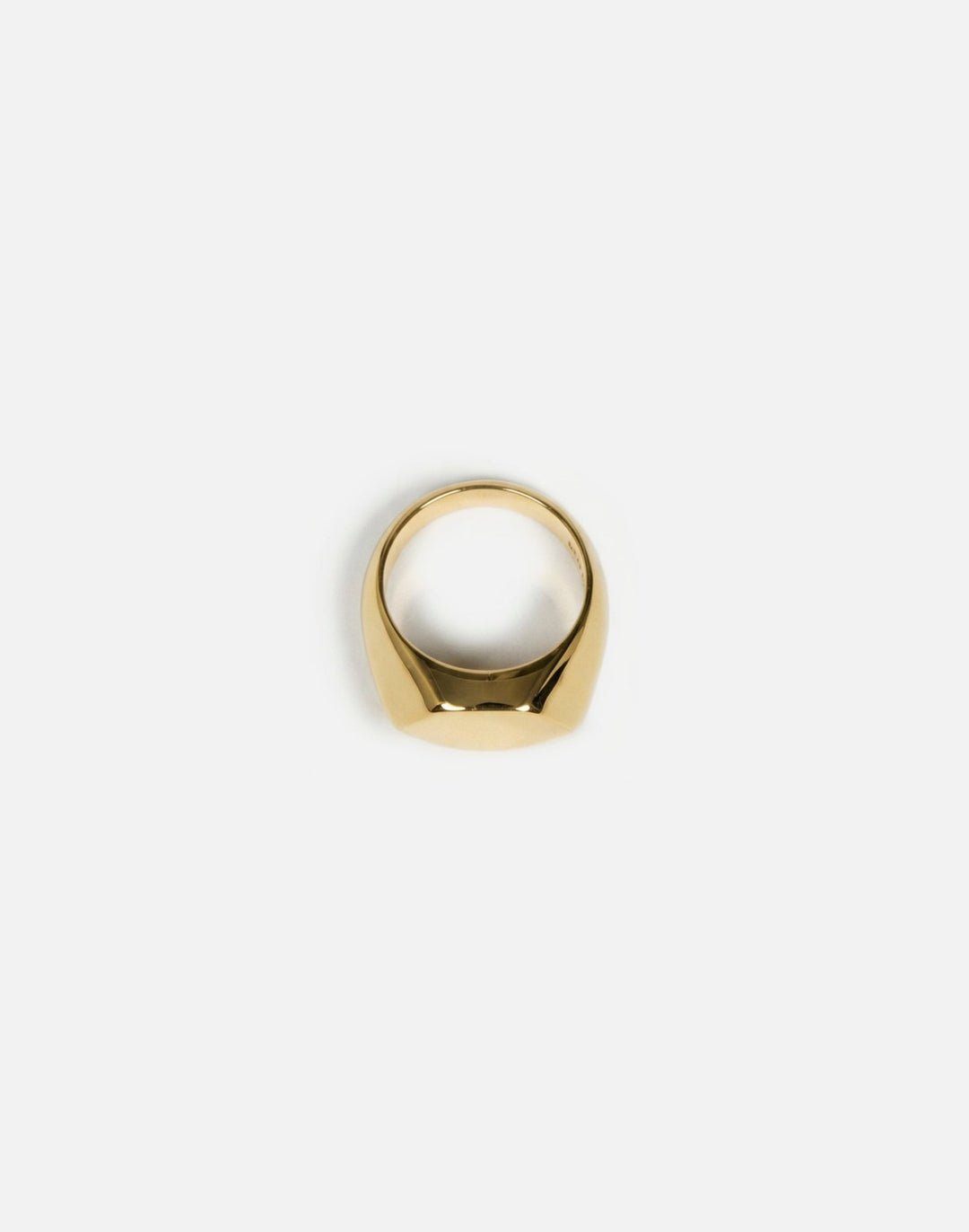 Gold plated brass hexagonal signet ring in New York by llayers