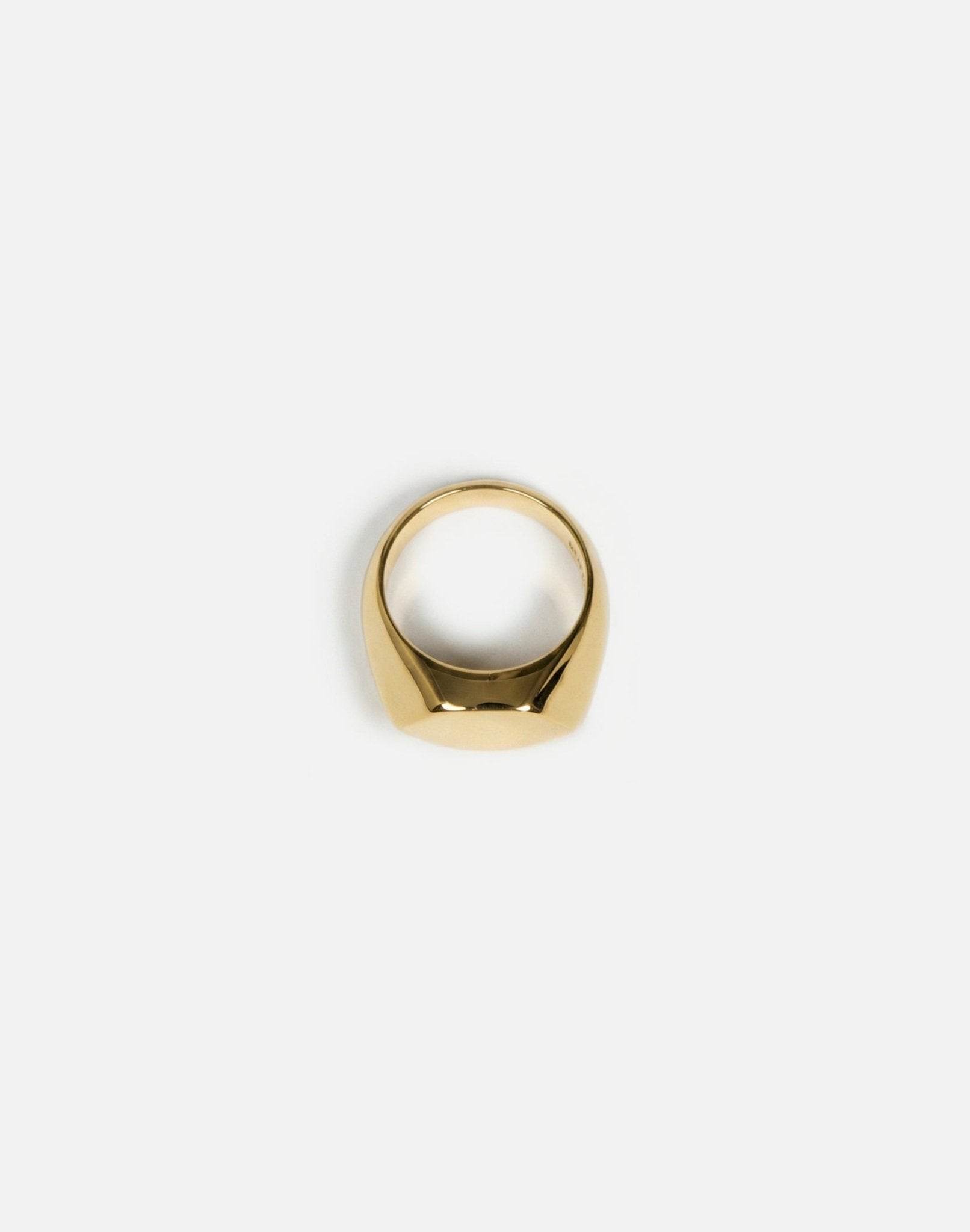 Gold plated brass hexagonal signet ring in New York by llayers