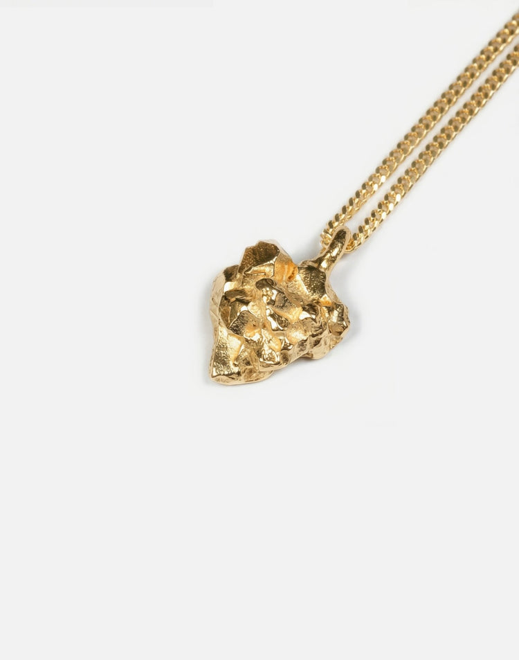 gold designer sculptural rock pendant necklace in new york by llayers 