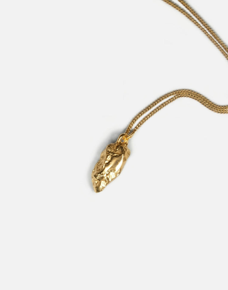 gold sculptural rock pendant necklace in new york by llayers 04