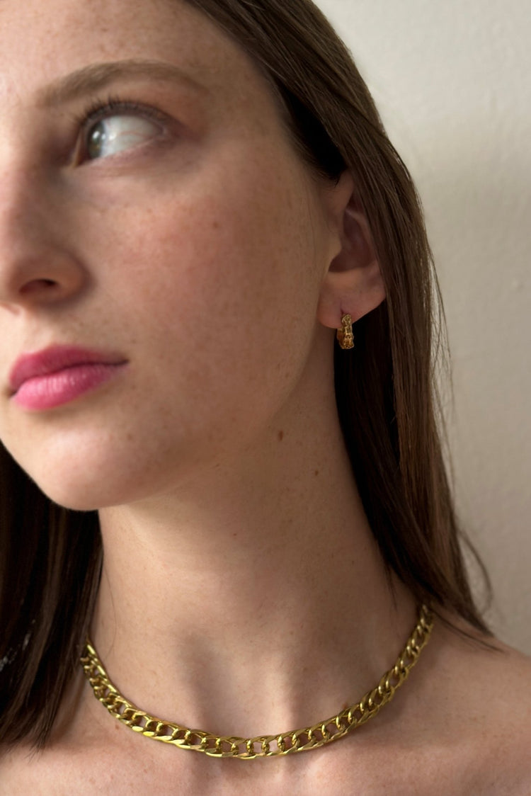 Women's Gold link double chain figaro necklace brass for men and women made in Brooklyn New York by llayers