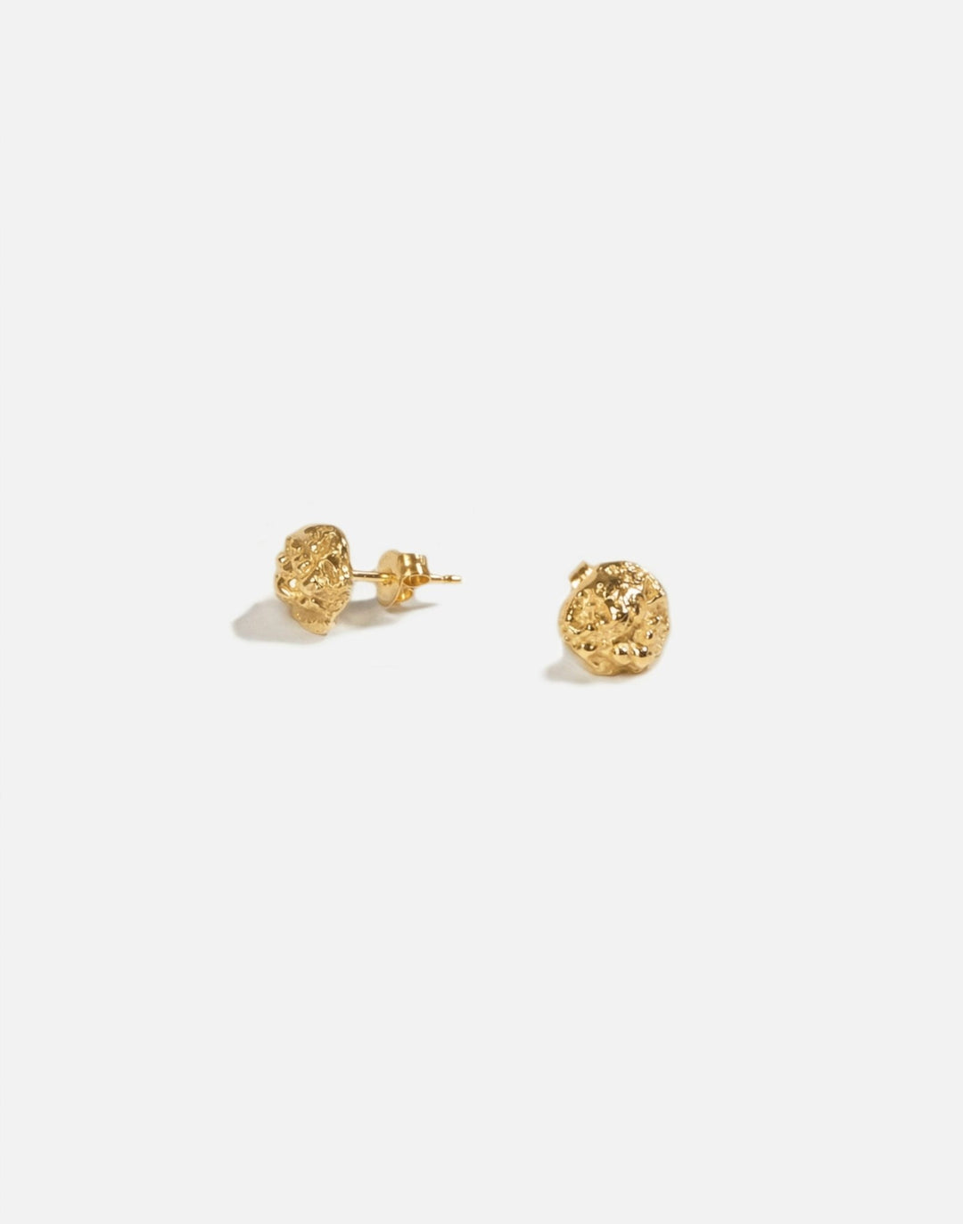 gold textured studs earrings crafted in new york drusy by llayers
