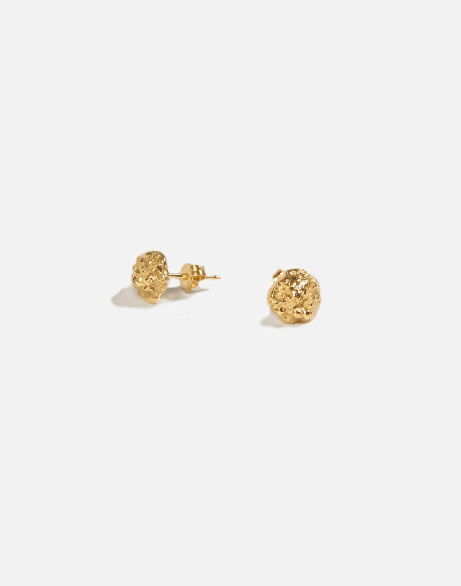 gold textured studs earrings crafted in new york drusy by llayers