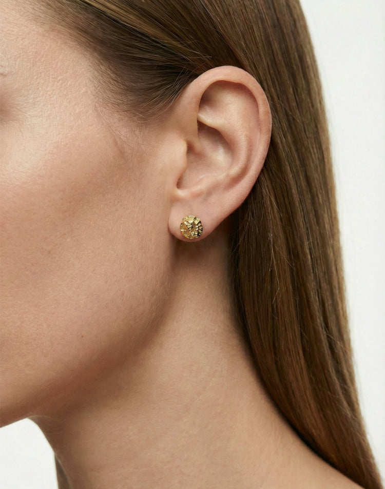 gold textured studs earrings made in new york drusy by llayers