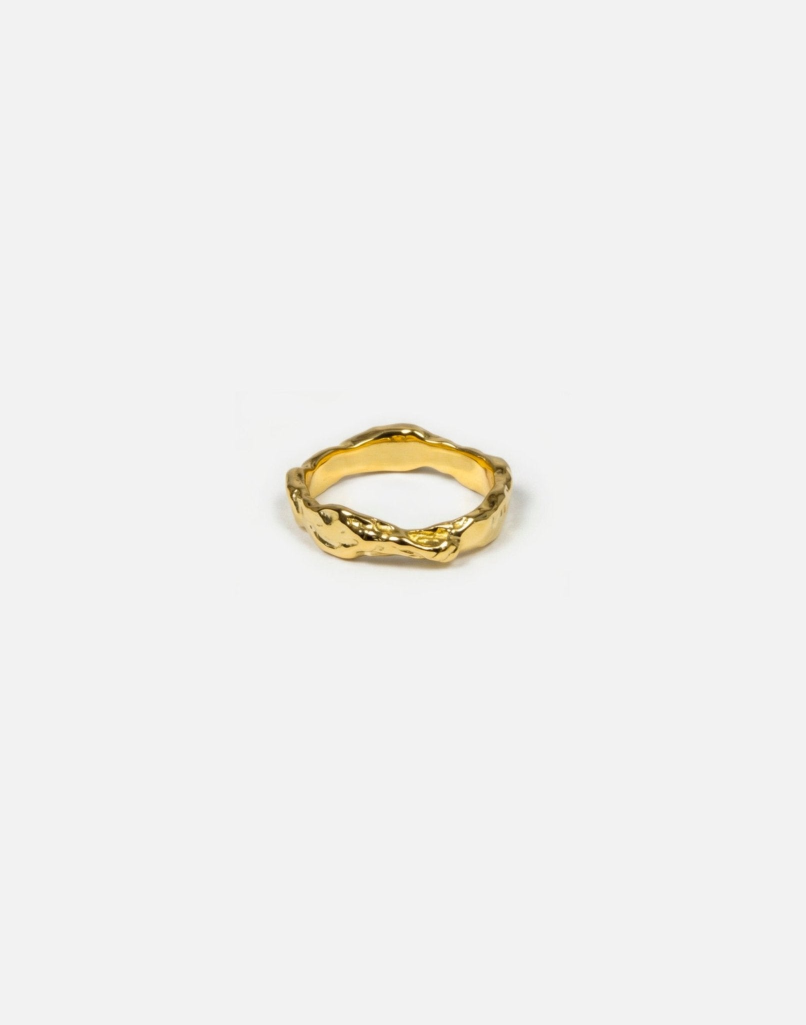 gold molten ring crafted in new york lava by llayers