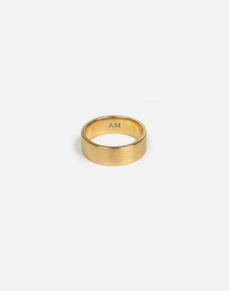 Men's Gold Vermeil round ring band. Modern minimalist jewelry made in Brooklyn New York by llayers.