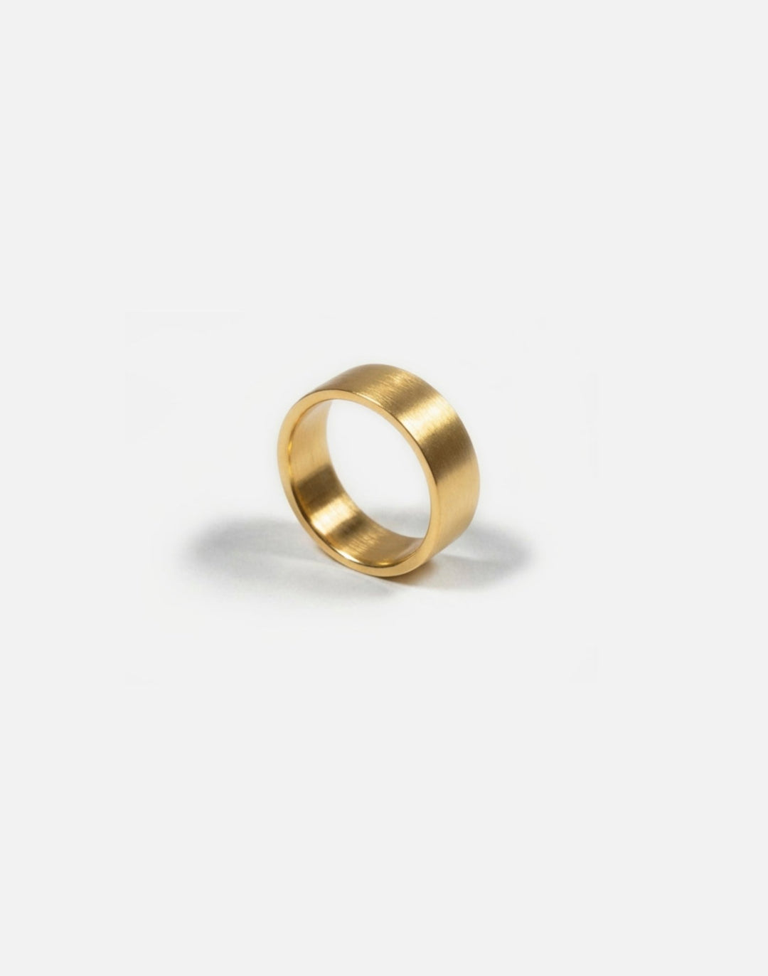 Gold round ring band. Modern minimalist jewelry men's and wome'ns made in Brooklyn New York by llayers.