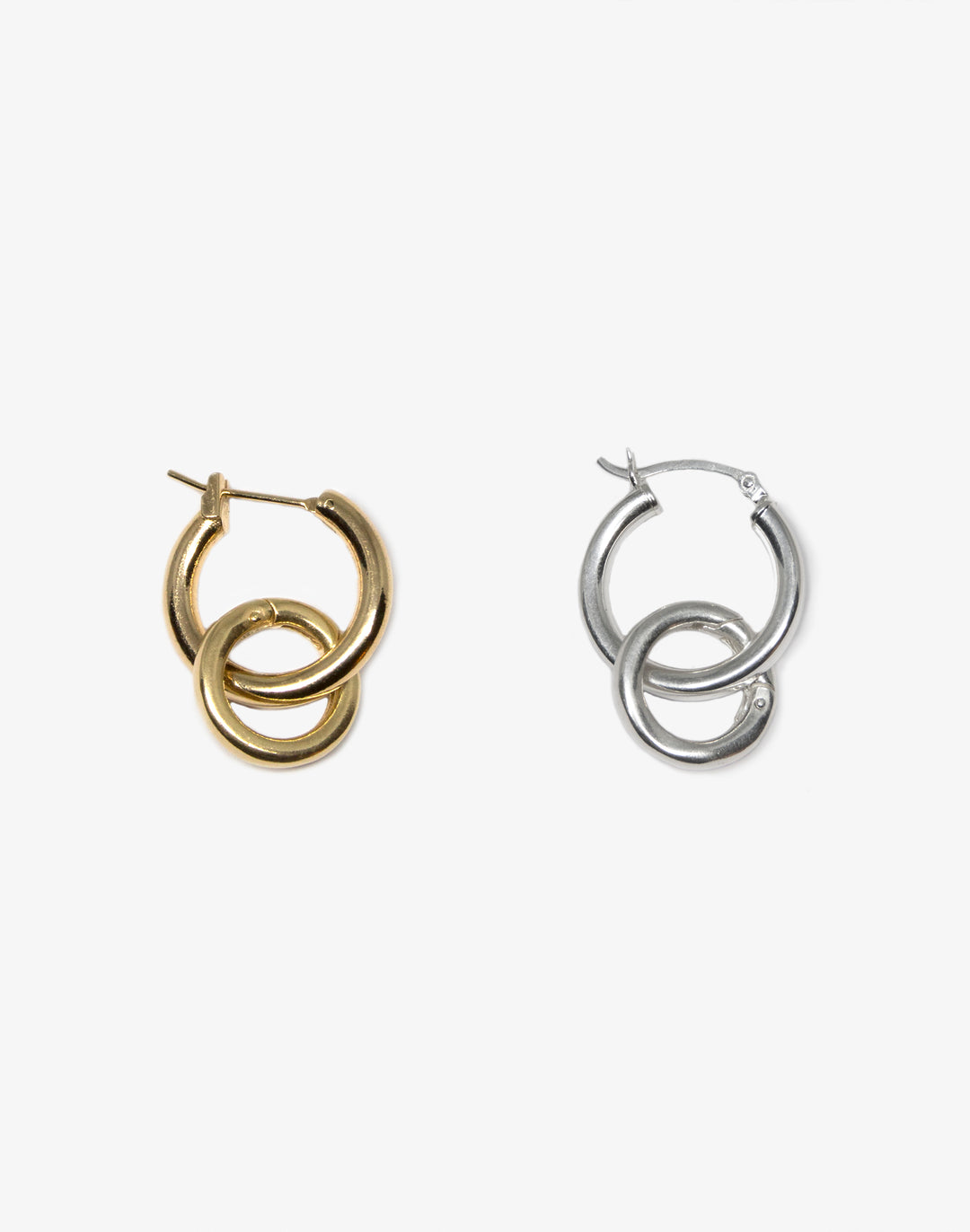 llayers Silver gold loop women hoops earring minimal jewelry Made In Brooklyn New York F3
