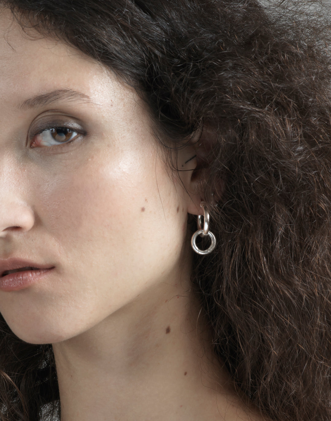 llayers Silver loop women hoops earring minimal jewelry eternity Made In Brooklyn New York