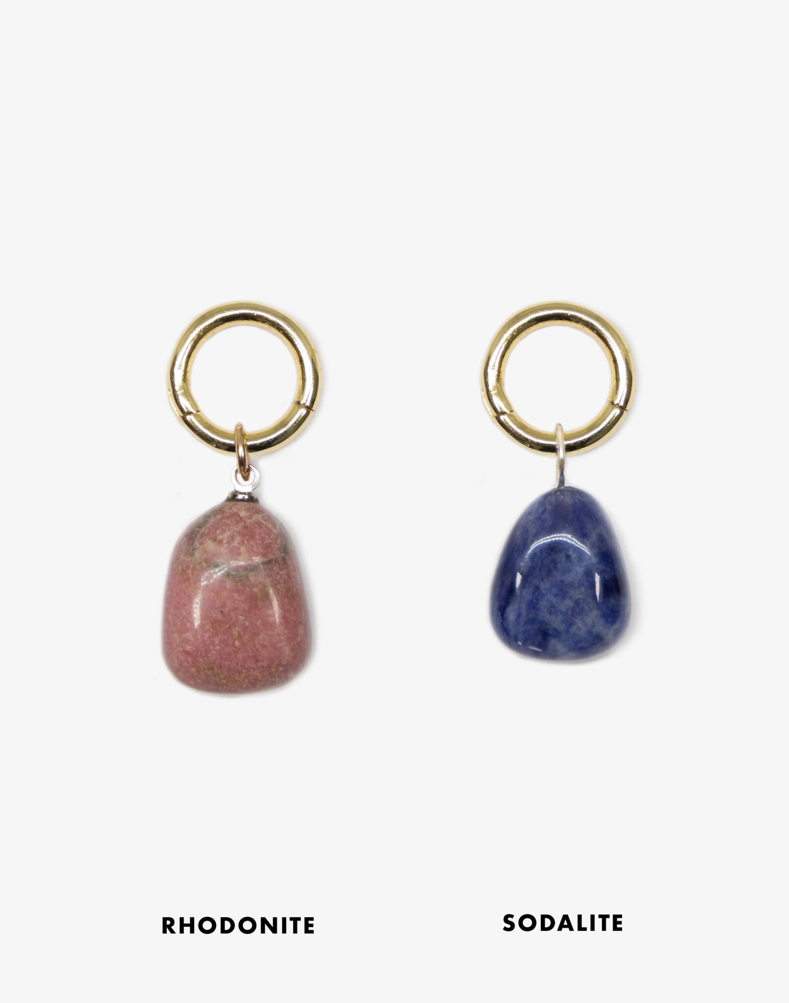 Gold rhodonite sodalite crystals pendant necklace Made in Brooklyn New York by llayers