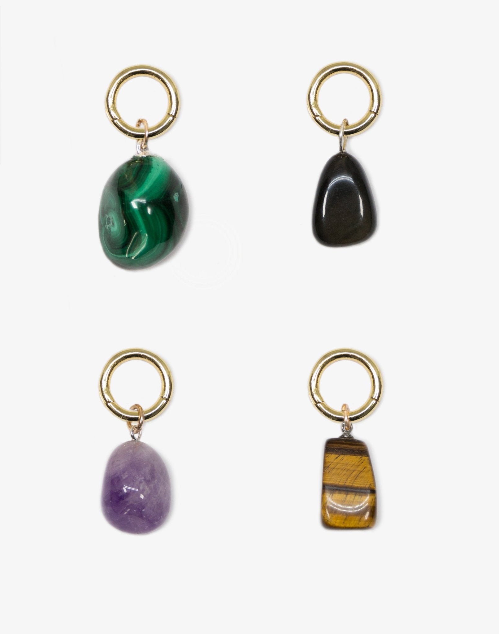 Gold gemstones crystals pendant necklace Made in Brooklyn New York llayers