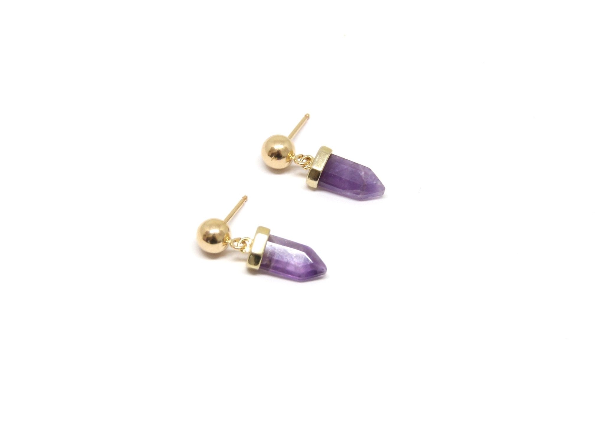 llayers jewelry amethyst gold earrings brooklyn newyork 