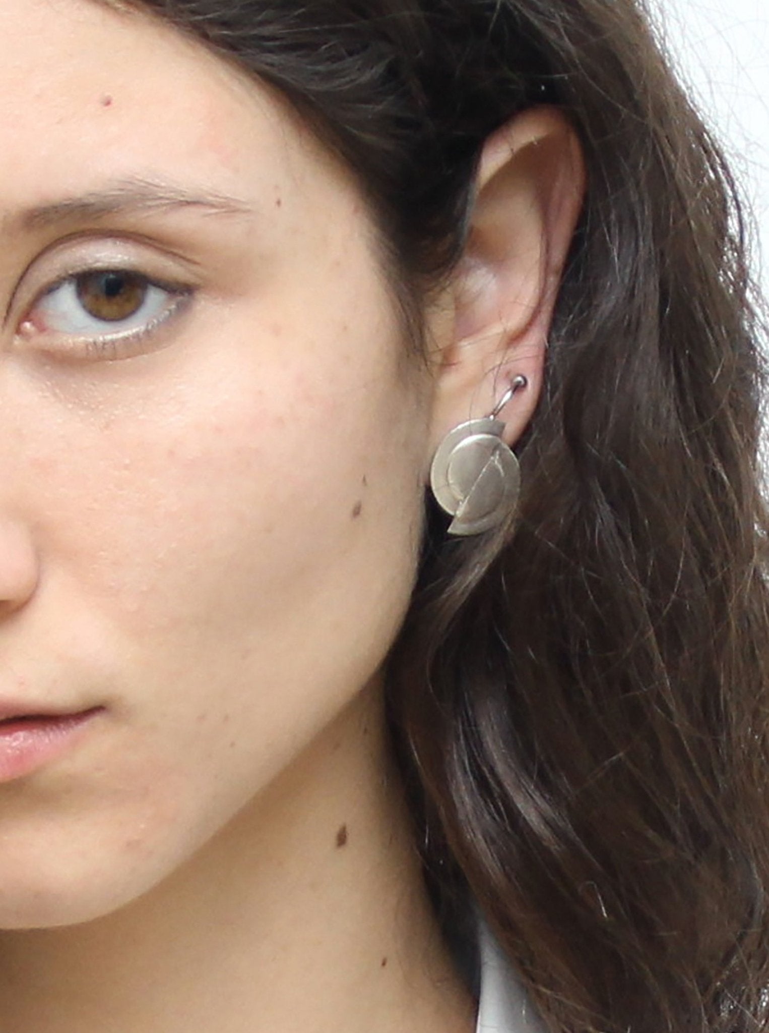 art deco silver moon earrings solaris in new york brookyln by designer llayers jewelry 