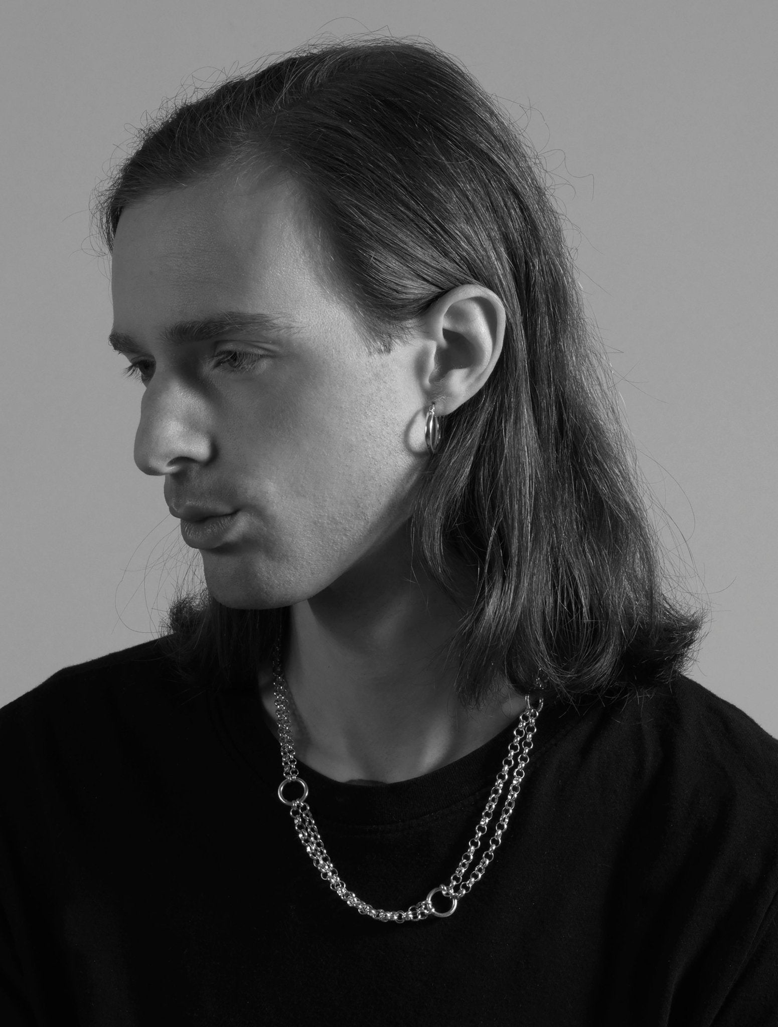 llayers jewelry men silver chain necklace choker handcrafted in New York Brooklyn
