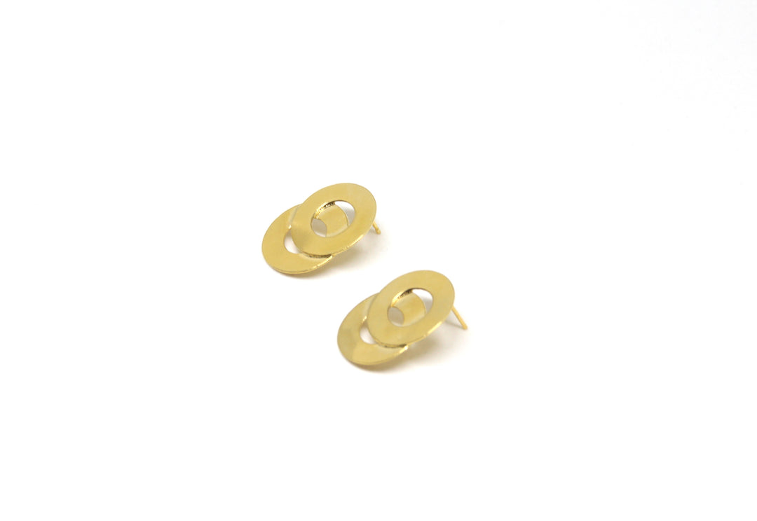 gold interlaced earrings loop brooklyn new york llayers jewelry men women