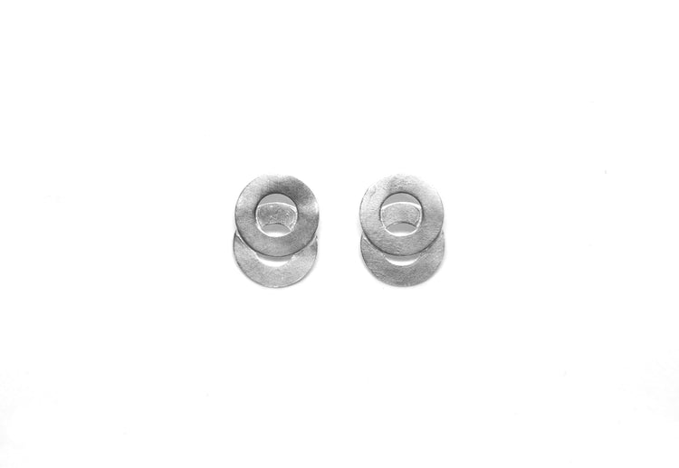 silver interlaced earrings loop brooklyn new york llayers jewelry men women 