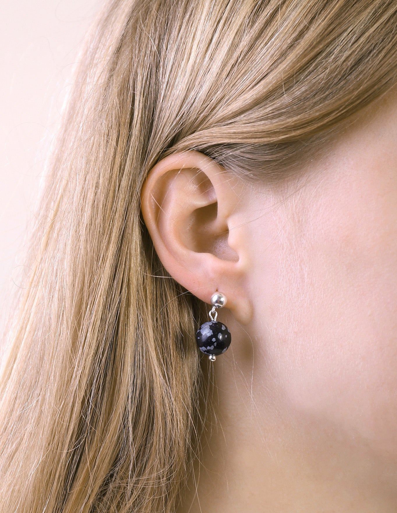 llayers jewelry silver marble obsidian stone earrings magnetic new york brookyln