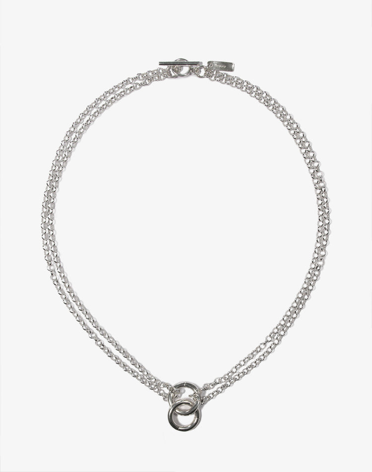 llayers jewelry unite Women silver chain rings choker necklace - Made In Brookyn New York 4