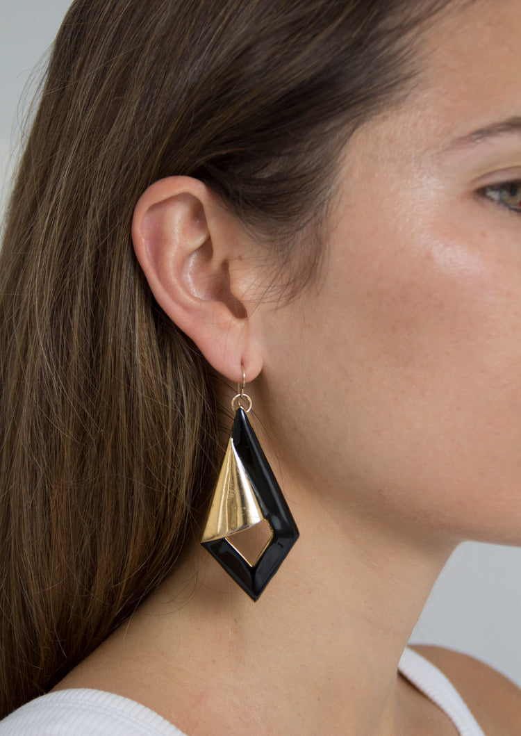 llayers jewelry upcycling gold black enamel earrings 009 brooklyn new york