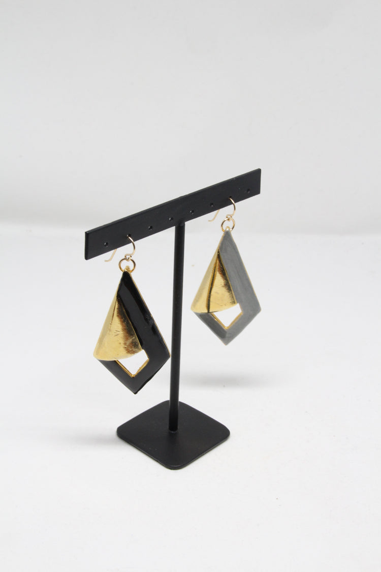 llayers jewelry upcycling gold black enamel earrings 009 brooklyn new york