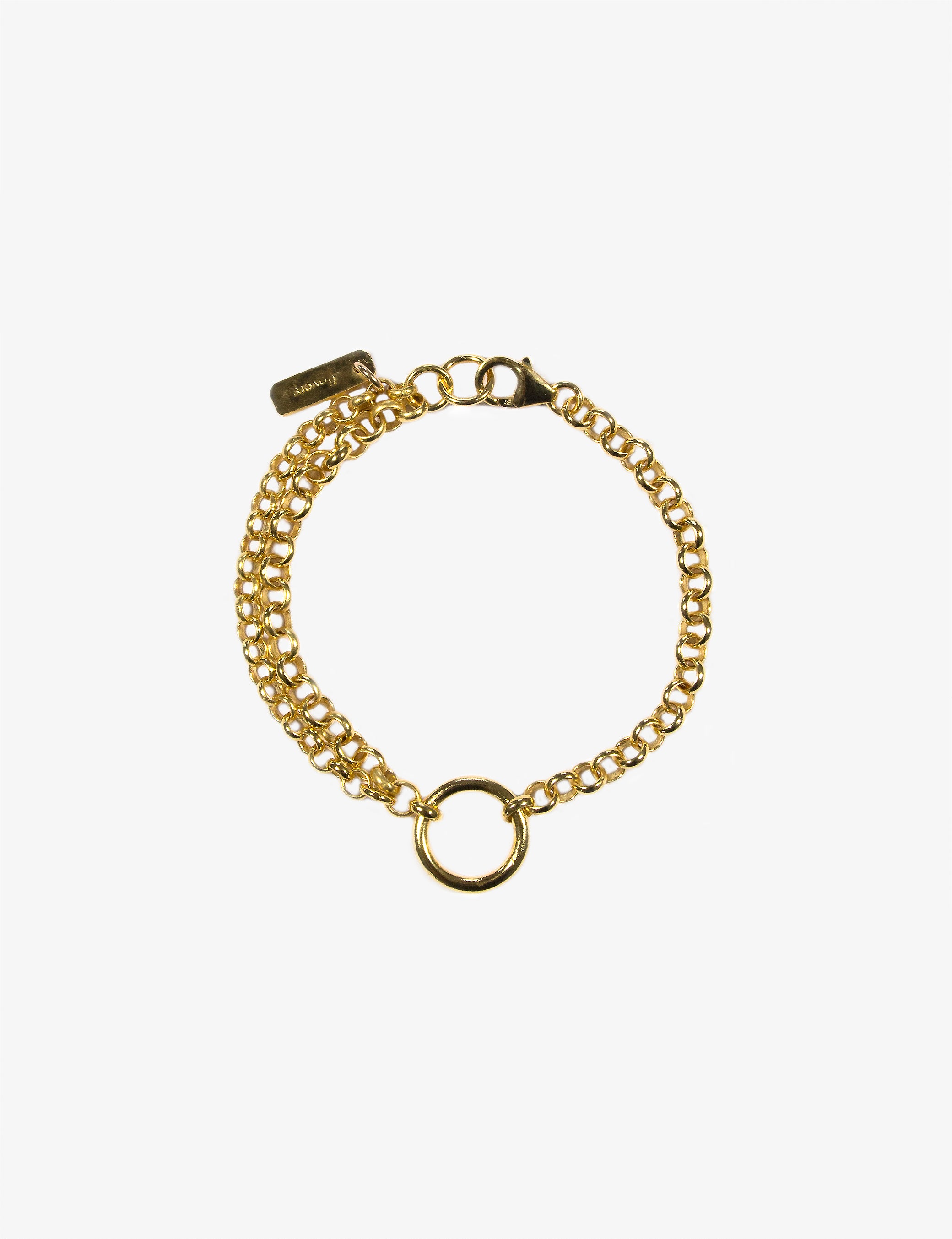 llayers refined jewelry Handmade men women gold chain bracelet with rings - Made In Brookyn New York 3