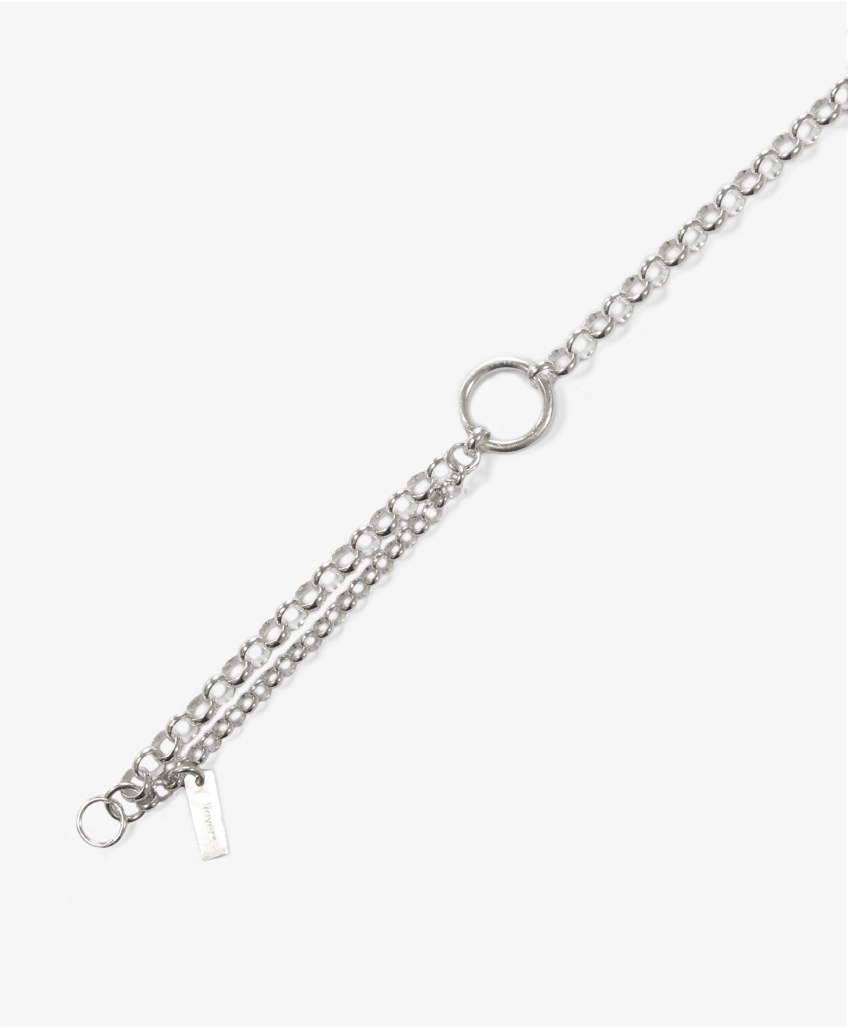 llayers minimal unisex jewelry Handmade men women silver chain bracelet with rings Made In Brookyn New York 