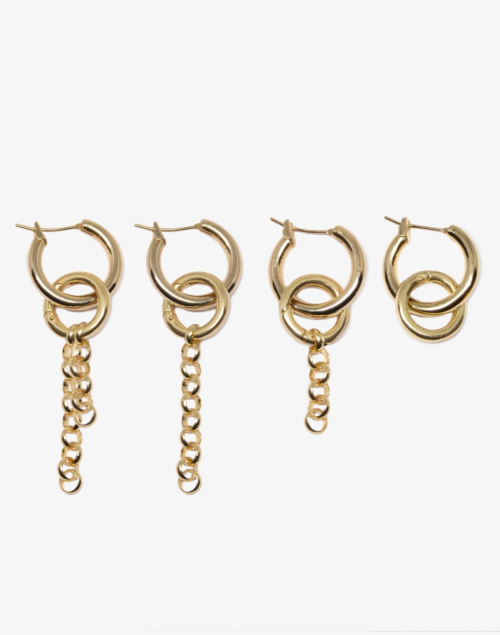 llayers men women gold chain hoops earrings motion jewelry Made In Brookyn New York